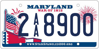 MD license plate 2AA8900