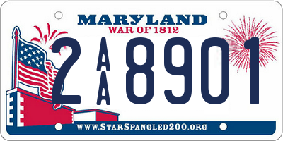 MD license plate 2AA8901