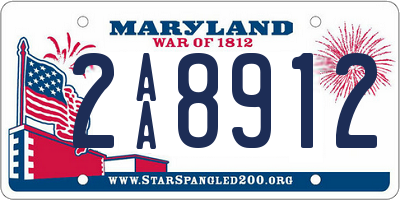 MD license plate 2AA8912