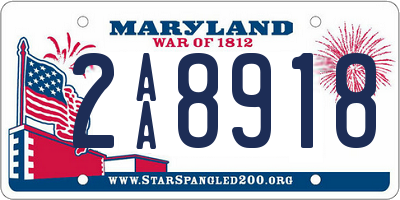 MD license plate 2AA8918