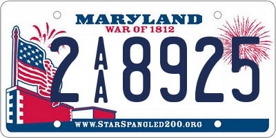 MD license plate 2AA8925