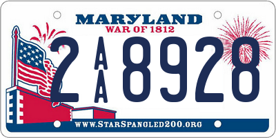 MD license plate 2AA8928