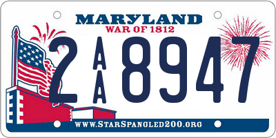 MD license plate 2AA8947