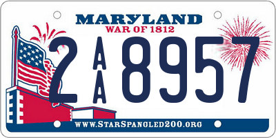 MD license plate 2AA8957