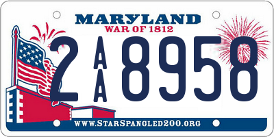 MD license plate 2AA8958