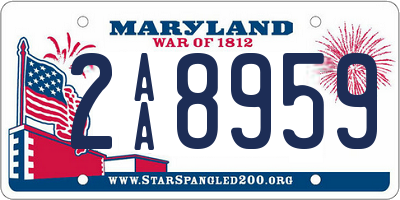 MD license plate 2AA8959