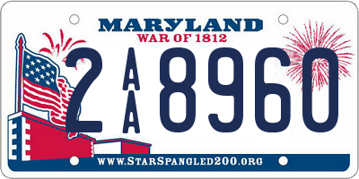 MD license plate 2AA8960