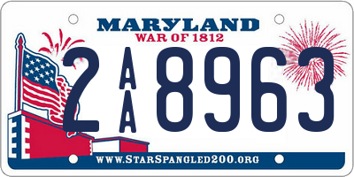 MD license plate 2AA8963