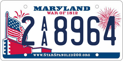 MD license plate 2AA8964