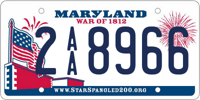 MD license plate 2AA8966