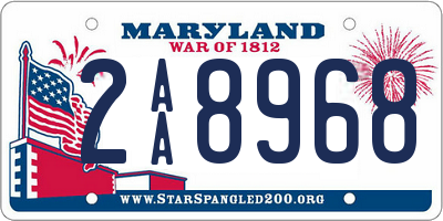 MD license plate 2AA8968