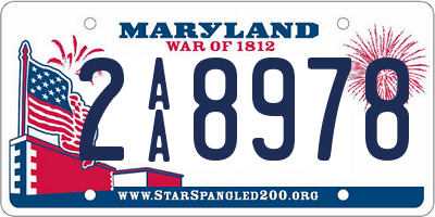 MD license plate 2AA8978