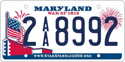 MD license plate 2AA8992