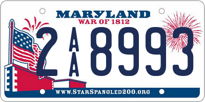 MD license plate 2AA8993