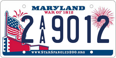 MD license plate 2AA9012