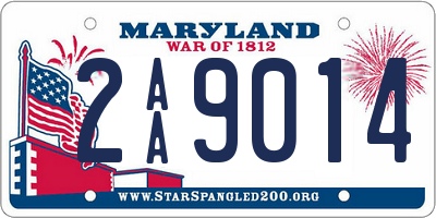 MD license plate 2AA9014
