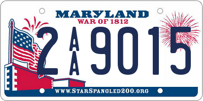 MD license plate 2AA9015