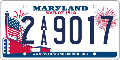 MD license plate 2AA9017