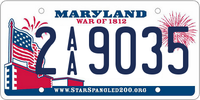MD license plate 2AA9035