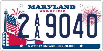 MD license plate 2AA9040