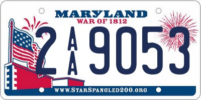 MD license plate 2AA9053