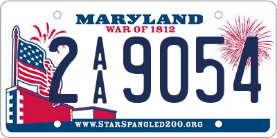 MD license plate 2AA9054