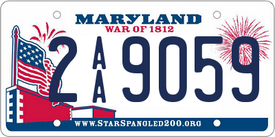 MD license plate 2AA9059