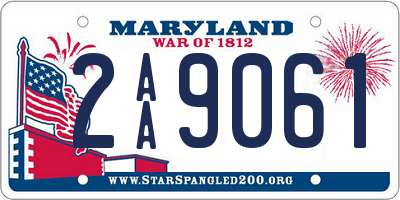 MD license plate 2AA9061
