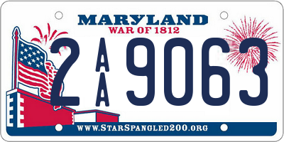 MD license plate 2AA9063