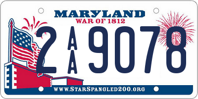 MD license plate 2AA9078