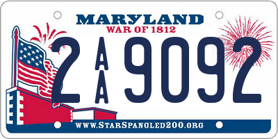 MD license plate 2AA9092