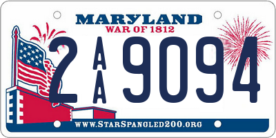 MD license plate 2AA9094