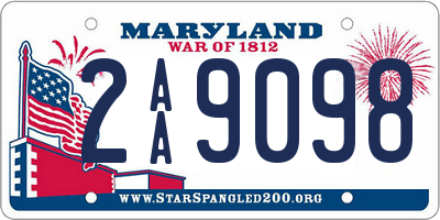 MD license plate 2AA9098