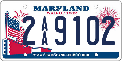 MD license plate 2AA9102