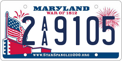 MD license plate 2AA9105