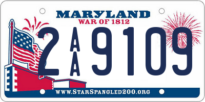 MD license plate 2AA9109