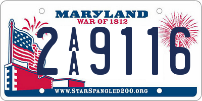 MD license plate 2AA9116