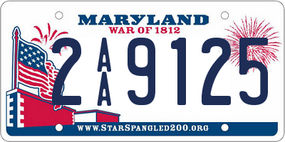 MD license plate 2AA9125