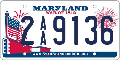 MD license plate 2AA9136