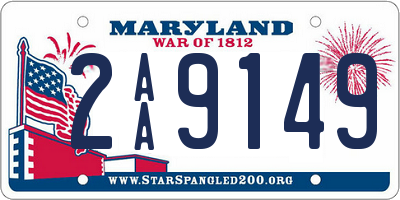 MD license plate 2AA9149