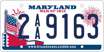 MD license plate 2AA9163