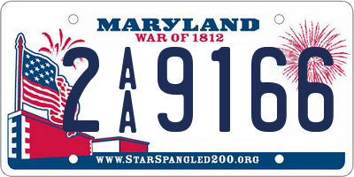 MD license plate 2AA9166