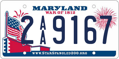 MD license plate 2AA9167