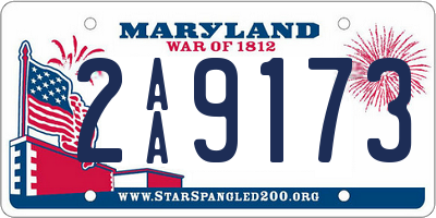 MD license plate 2AA9173