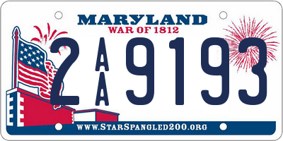 MD license plate 2AA9193