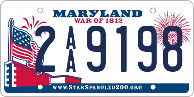 MD license plate 2AA9198