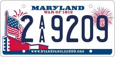 MD license plate 2AA9209