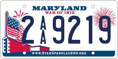 MD license plate 2AA9219