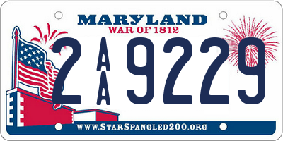 MD license plate 2AA9229