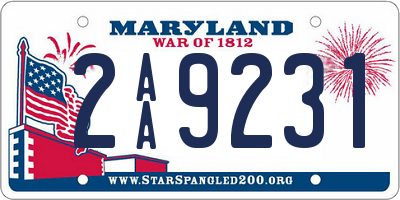 MD license plate 2AA9231